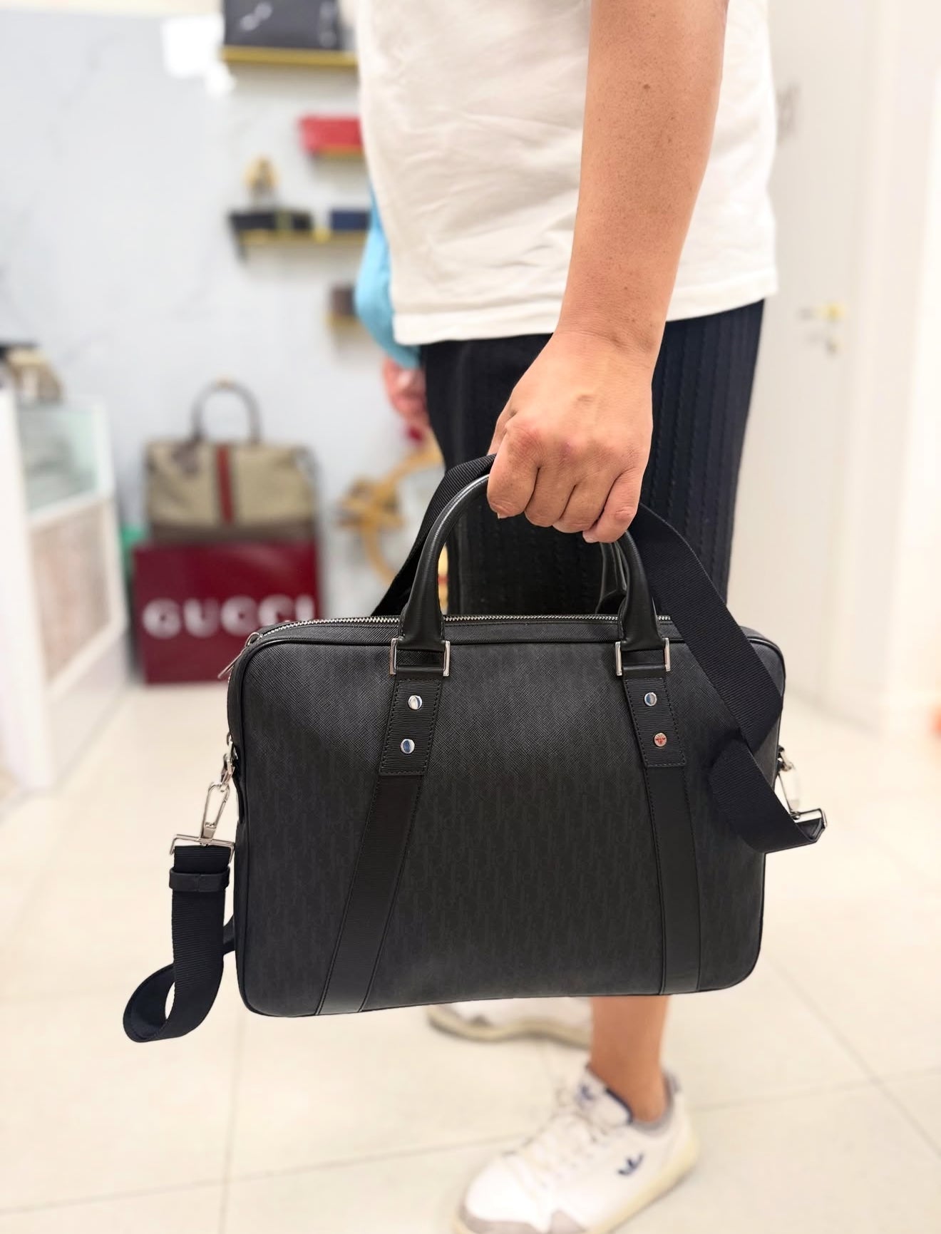 Briefcase Dior logo jacquard